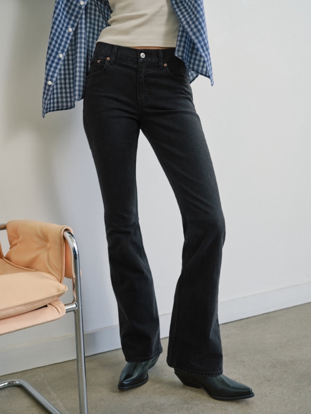 Abercrombie & Fitch Bootcut Mid Rise Black Jeans - Size 28 - Like New